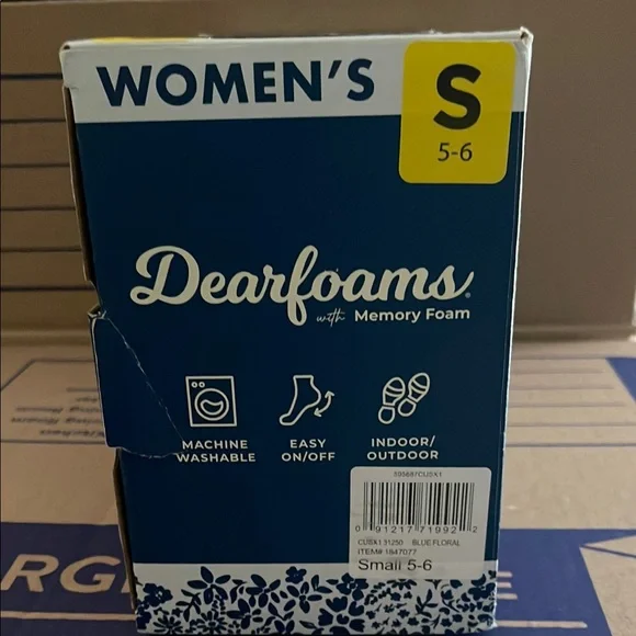 Dearfoams Pink and Blue Plush Slippers - Picture 3 of 4